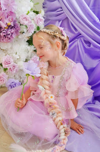 Violet Rapunzel Princess Puff Sleeve Party Dress Costume - Fox Baby & Co