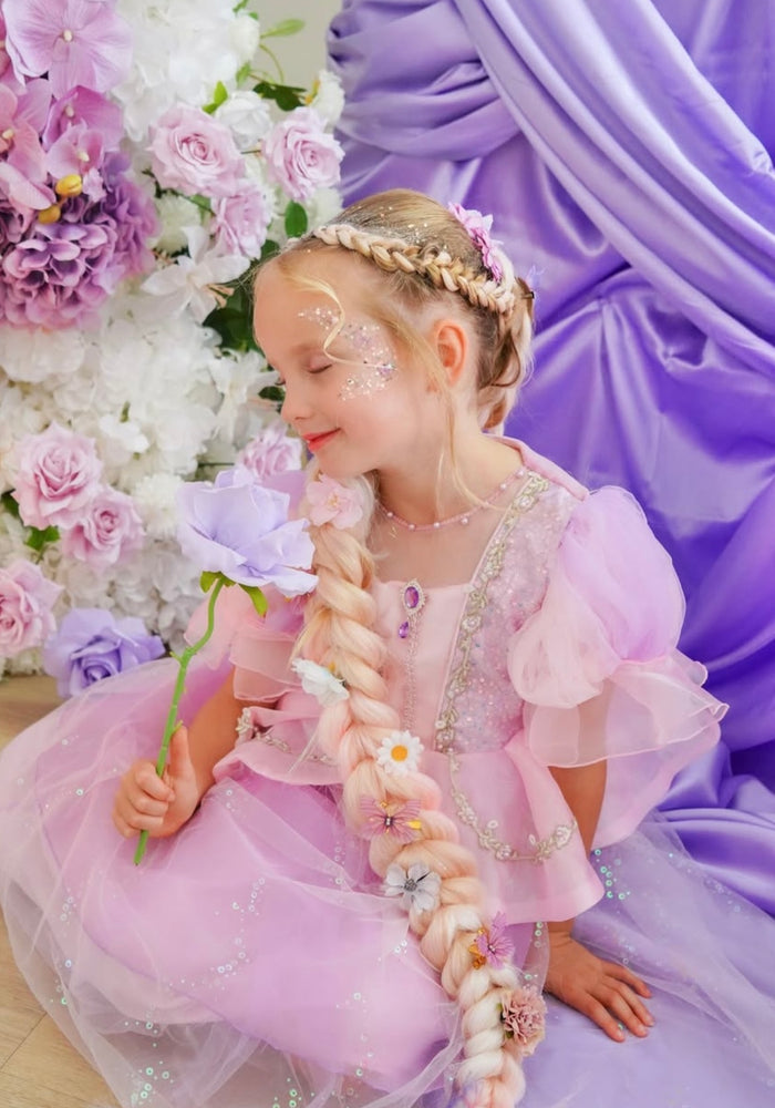 Violet Rapunzel Princess Puff Sleeve Party Dress Costume - Fox Baby & Co