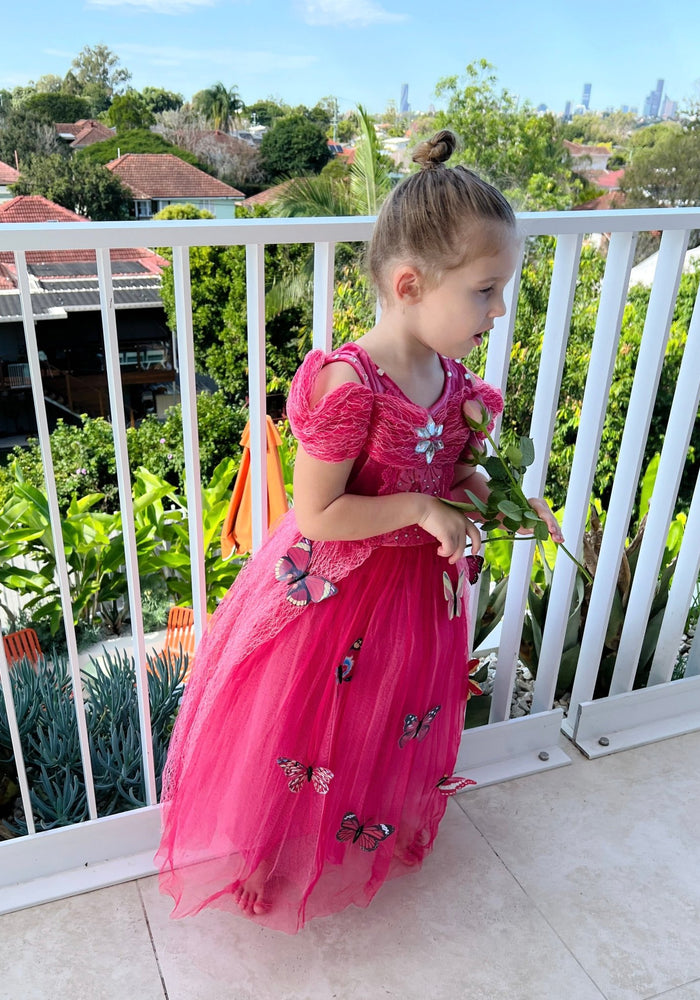 Pink Aurora Butterfly Princess Party Dress Costume & Jewellery Set - Fox Baby & Co