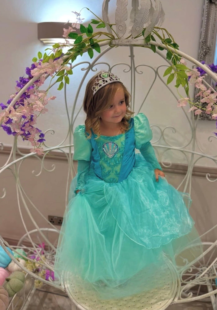 Aqua Pearl Mermaid Princess Long Sleeve Party Dress Costume - Fox Baby & Co