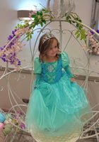 Load image into Gallery viewer, Aqua Pearl Mermaid Princess Long Sleeve Party Dress Costume - Fox Baby &amp; Co
