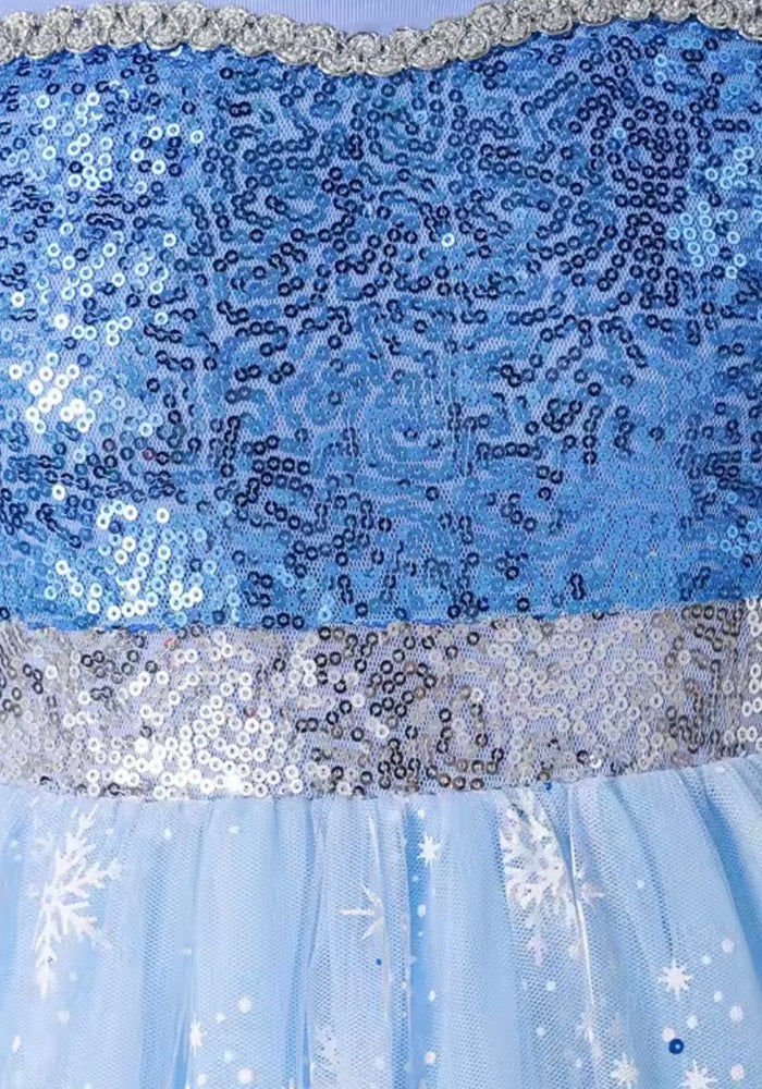 Snowflake Elsa Long sleeve Princess Dress Costume with cape - Fox Baby & Co