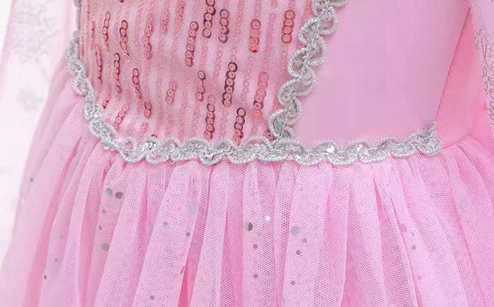 Pink Snowflake Princess Birthday Party Dress Costume with cape - Fox Baby & Co