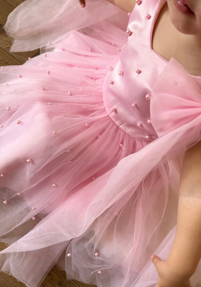 Pearl Princess Luxe Little Girls Tulle Dress - Pink - Fox Baby & Co