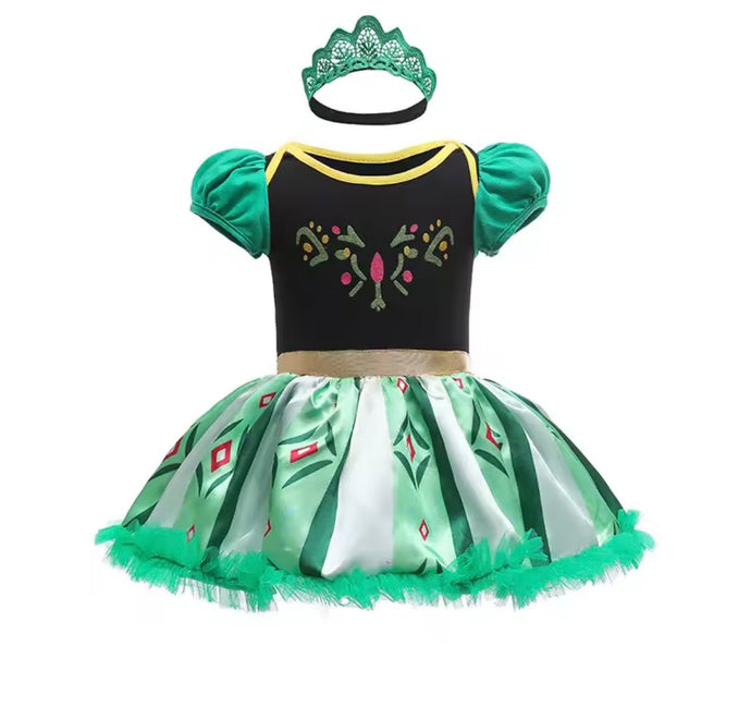 Baby Girls New Anna Princess Tutu Tulle Romper with Tiara headband - Fox Baby & Co