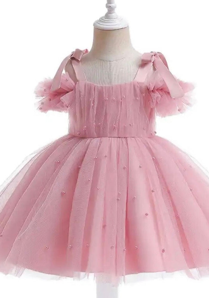 Kids little girls Valencia Pearl Luxe Party Dress - Dusty Rose (pre order) - Fox Baby & Co
