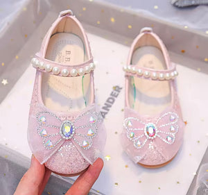 New Butterfly Sparkle Pearl Princess Birthday Girl Mary Jane Shoe (pre order)