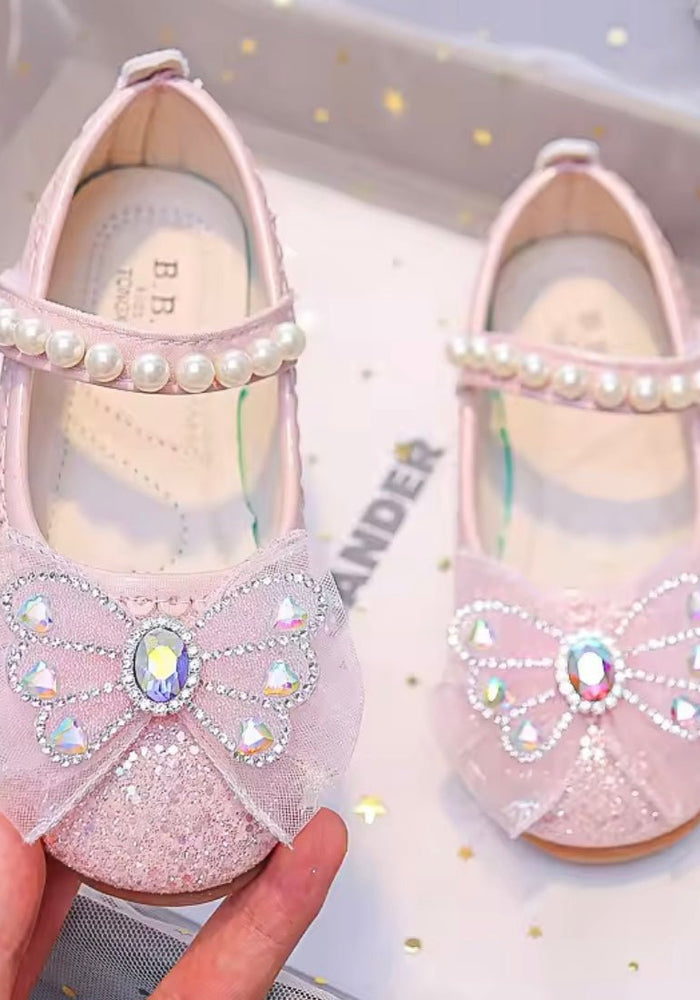New Butterfly Sparkle Pearl Princess Birthday Girl Mary Jane Shoe (pre order) - Fox Baby & Co