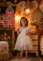 Load image into Gallery viewer, Kids girls Tea Party Butterfly Tulle Dress - White
