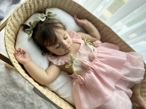 Spring Tulip Puff Frill Dress - Pink
