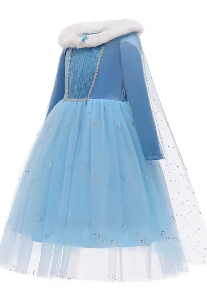 Winter Elsa Princess Long Sleeve Birthday Party Dress Costume - Fox Baby & Co
