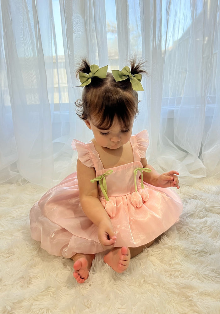 Spring Tulip Puff Frill Dress - Pink - Fox Baby & Co