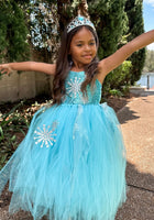 Load image into Gallery viewer, Elsa Snow Princess Tulle Tutu Dress Costume with Jewellery Set - Fox Baby &amp; Co
