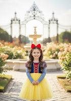 Load image into Gallery viewer, Enchanted Snow White Princess long Sleeve Dress Costume &amp; Headband - Fox Baby &amp; Co
