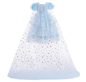 Snow Queen Princess Birthday Party Dress Costume with cape