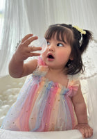 Load image into Gallery viewer, 1st Birthday Kids little girls Arabella Tulle Fairy Birthday Dress - Bright Rainbow - Fox Baby &amp; Co
