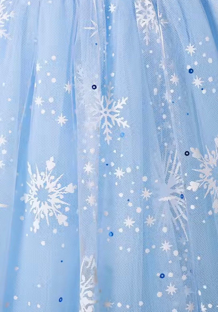 Snowflake Elsa Long sleeve Princess Dress Costume with cape - Fox Baby & Co