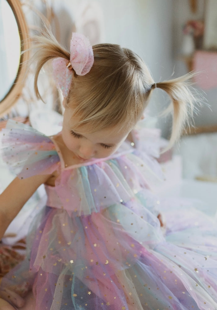 Enchanted Tulle Princess Tulle Birthday Dress Pink Rainbow - Fox Baby & Co