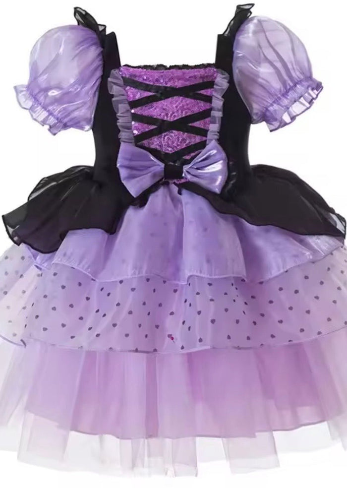 Witch Halloween Dress Costume, Headband & Bag - Purple - Fox Baby & Co