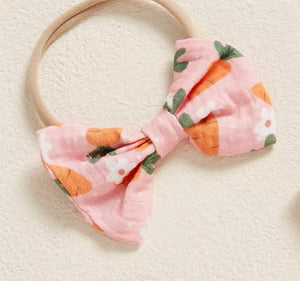 Easter Bunny Carrot Bow Frill Romper & Bow (pre order) - Fox Baby & Co