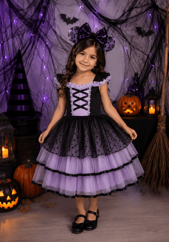 Whimsical Halloween Purple Witch Dress & Headband – Fox Baby & Co
