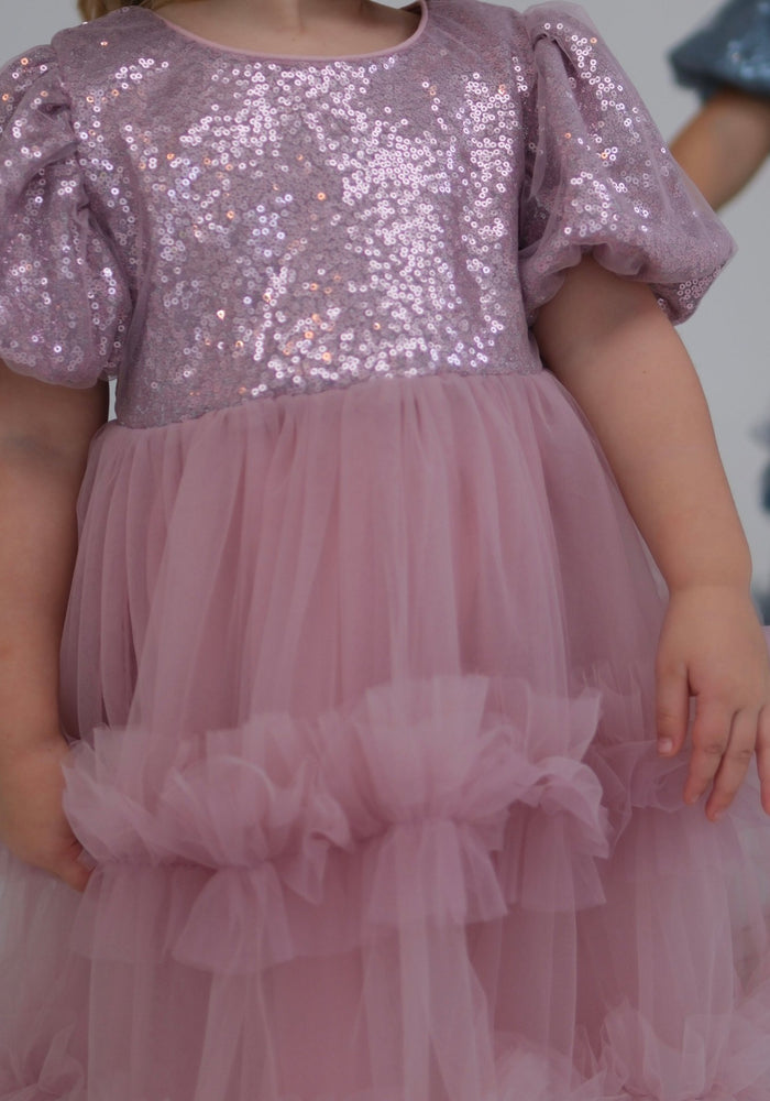 Kid little girl Fairyland Birthday Tulle Dress - Dusty Rose - Fox Baby & Co