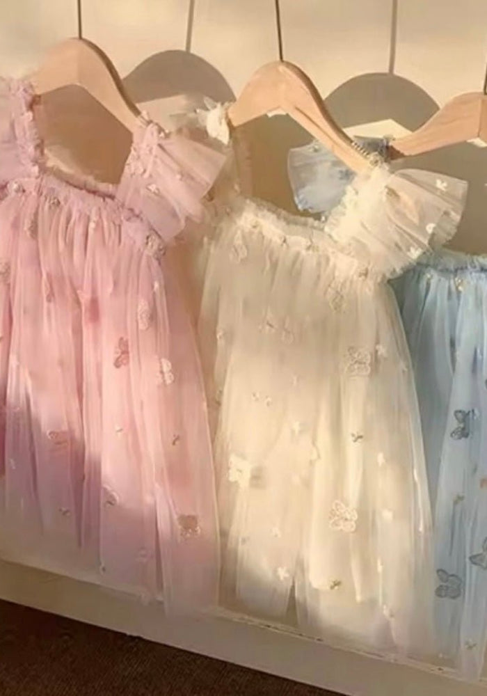 Whimsical Butterfly Fairy Tulle Birthday Dress - Blue - Fox Baby & Co