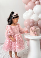 Load image into Gallery viewer, Madelyn Butterfly Luxe Little Girls Tulle Dress - Dusty Rose - Fox Baby &amp; Co
