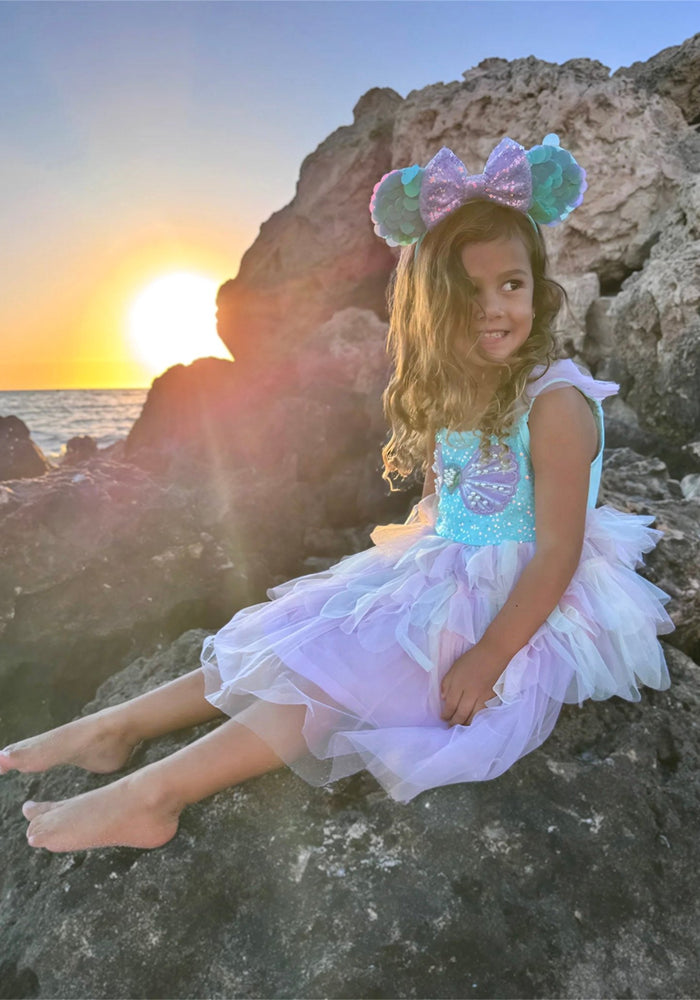 Rainbow Mermaid Luxe Princess Birthday Party Dress - Fox Baby & Co