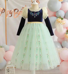 Enchanted Anna Princess Long Sleeve Birthday Party Dress Costume (Pre order)