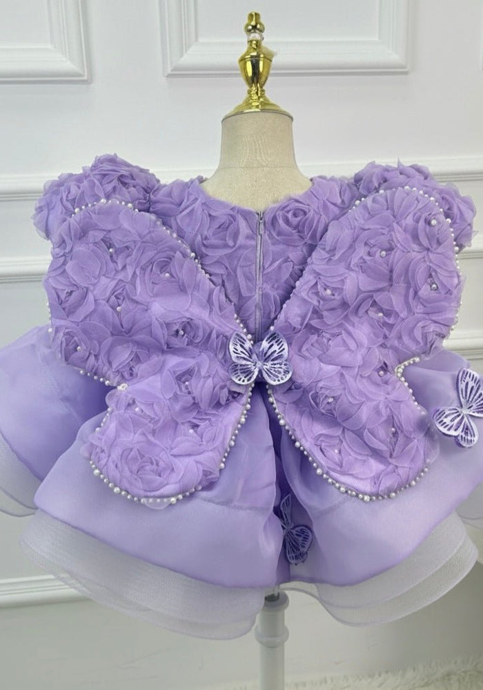 Little Girls Vintage Butterfly Luxe Princess Dress - Purple - Fox Baby & Co