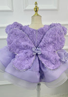 Load image into Gallery viewer, Little Girls Vintage Butterfly Luxe Princess Dress - Purple - Fox Baby &amp; Co
