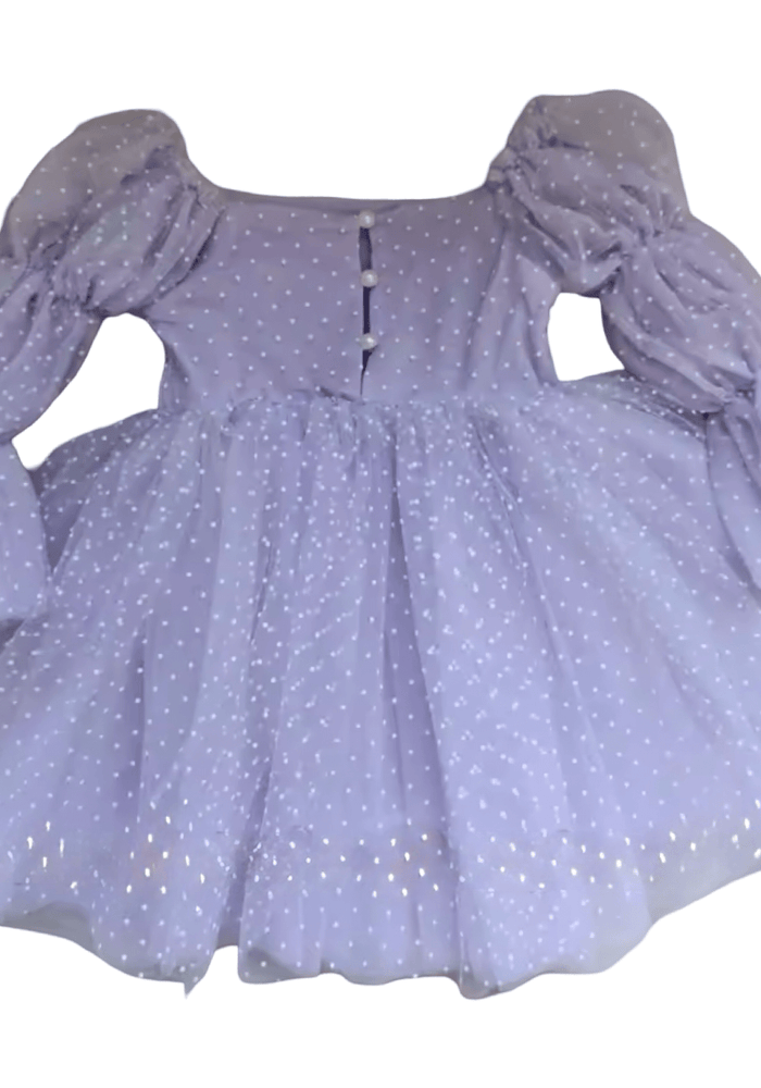 Flowergirl Fairy Wonderland Long Sleeve Luxe Tulle Dress - Pink Dots - Lilac (pre order) - Fox Baby & Co