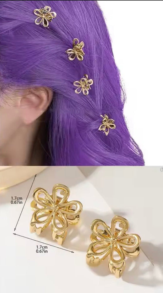 Gold Flower K - Pop Hair Clips 💜 - Fox Baby & Co
