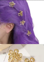 Load image into Gallery viewer, Gold Flower K - Pop Hair Clips 💜 - Fox Baby &amp; Co
