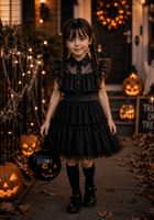 Load image into Gallery viewer, Wednesday Adams Black Dress &amp; Black Wig - Fox Baby &amp; Co
