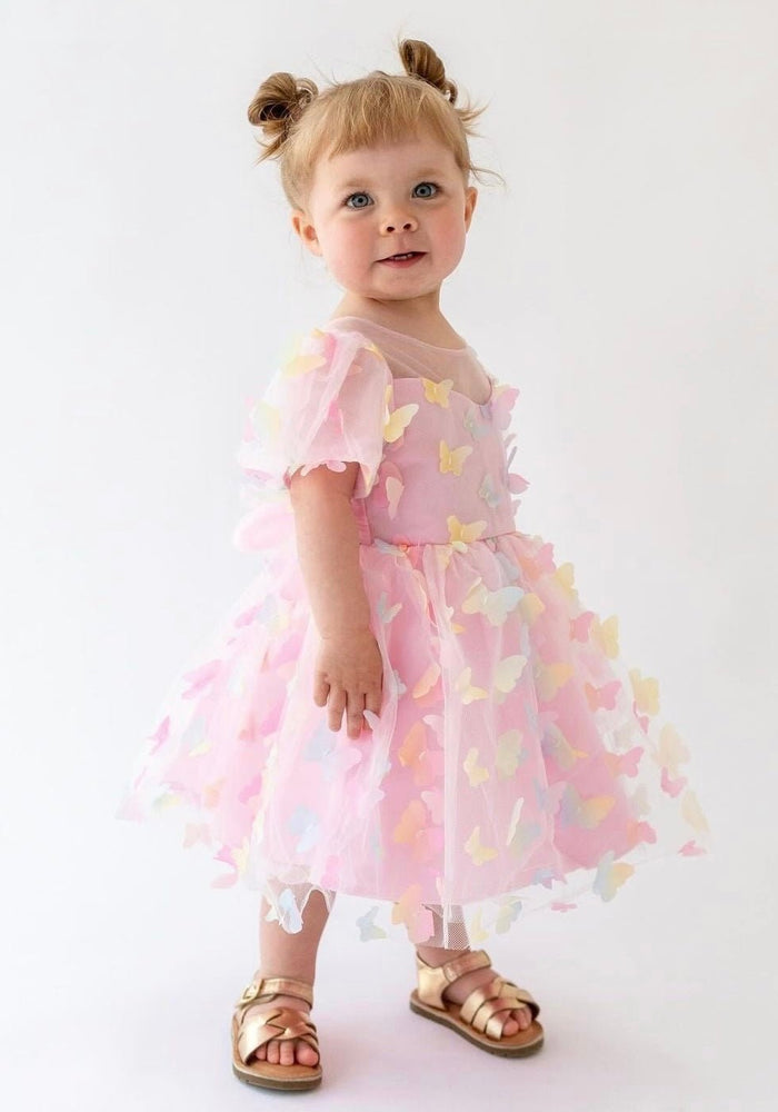 Kids girls Whimsical Butterfly Rainbow Luxe Tulle Dress (pre order) - Fox Baby & Co