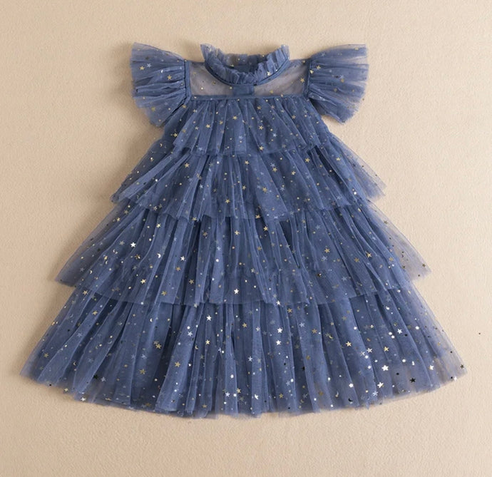 Enchanted Tulle Christmas Tulle Dress - Navy