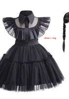 Load image into Gallery viewer, Wednesday Adams Black Dress &amp; Black Wig - Fox Baby &amp; Co
