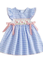 Load image into Gallery viewer, Easter Gingham Bow Dress - Blue - Fox Baby &amp; Co
