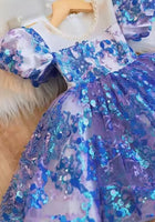 Load image into Gallery viewer, Kids girls New Mermaid Luxe Sequins Tulle Dress - Sapphire Blue (pre order) - Fox Baby &amp; Co
