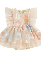 Load image into Gallery viewer, Baby Girls Flora Floral Tutu Lace Romper - Cream
