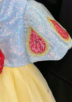 Load image into Gallery viewer, Luxe Snow White Princess Sparkle Party Dress Costume &amp; Tulle Clip - Fox Baby &amp; Co
