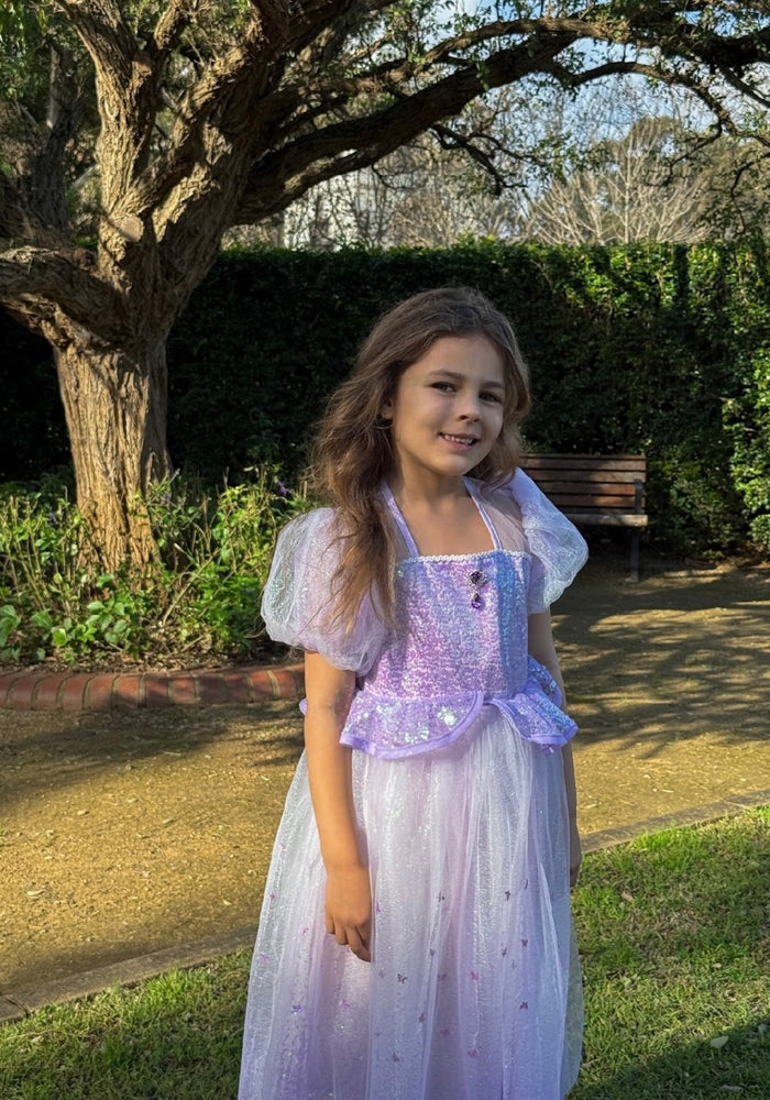 Rapunzel Butterfly Princess Party Puff Sleeve Dress Costume - Fox Baby & Co