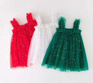 Little Girls Christmas Sparkle Tulle Dress (pre order) - Fox Baby & Co
