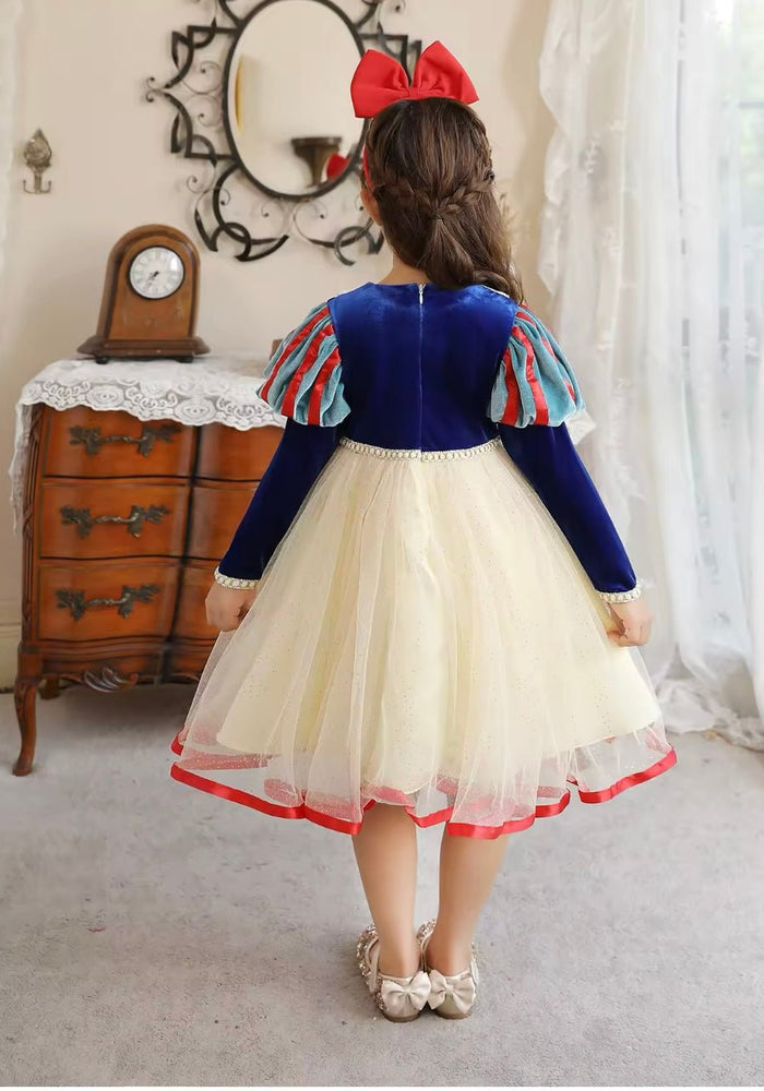Classic Snow White Princess long Sleeve Party Dress Costume & Headband - Fox Baby & Co