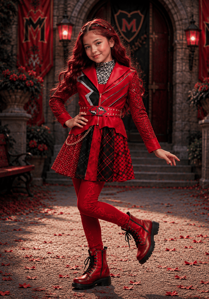 Descendants Inspired Princess Red Heart Girl Costume Set