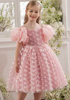 Load image into Gallery viewer, Bella Butterfly Flower Girl Kids Puff Sleeve Party Dress - Pink - Fox Baby &amp; Co

