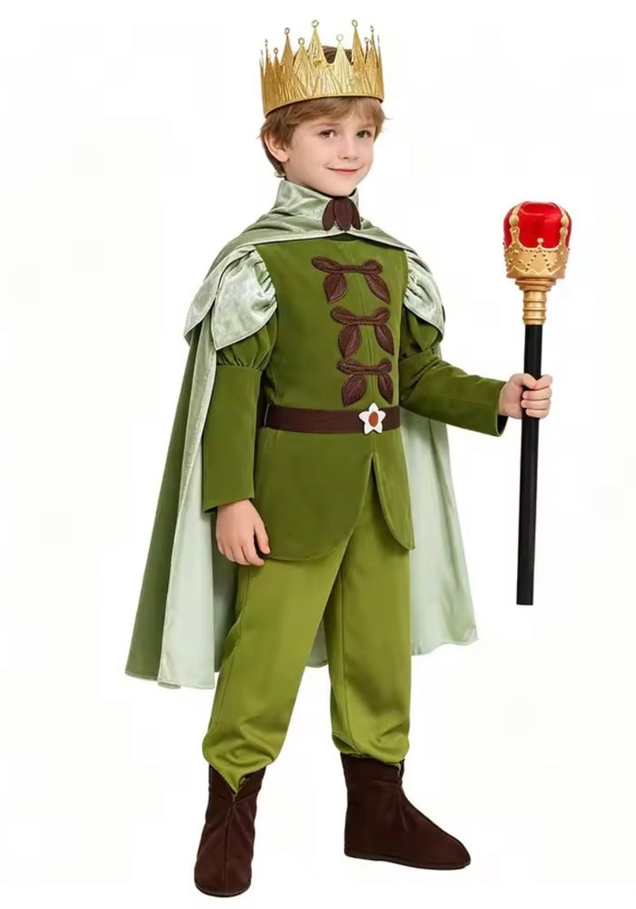 Enchanted Frog Prince Boys Costume Set with Cape, Crown & Sceptre