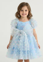 Load image into Gallery viewer, Kids girls Tea Party Butterfly Tulle Dress - Blue - Fox Baby &amp; Co
